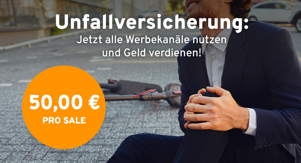 Unfallversicherung: 50 Euro pro Sale!